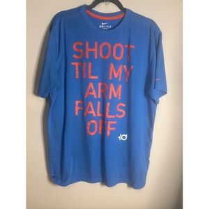 Nike Dri Fit KD Basketball Graphic T Shirt Blue Orange XL Mens